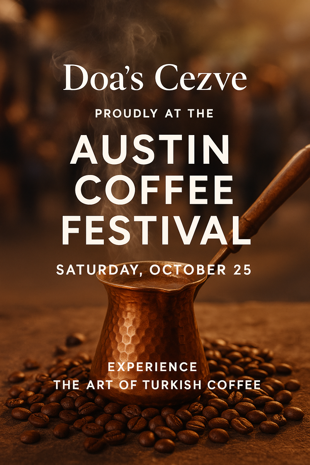 Doa’s Cezve Proudly at the Austin Coffee Festival Saturday, October 25 Experience the Art of Turkish Coffee