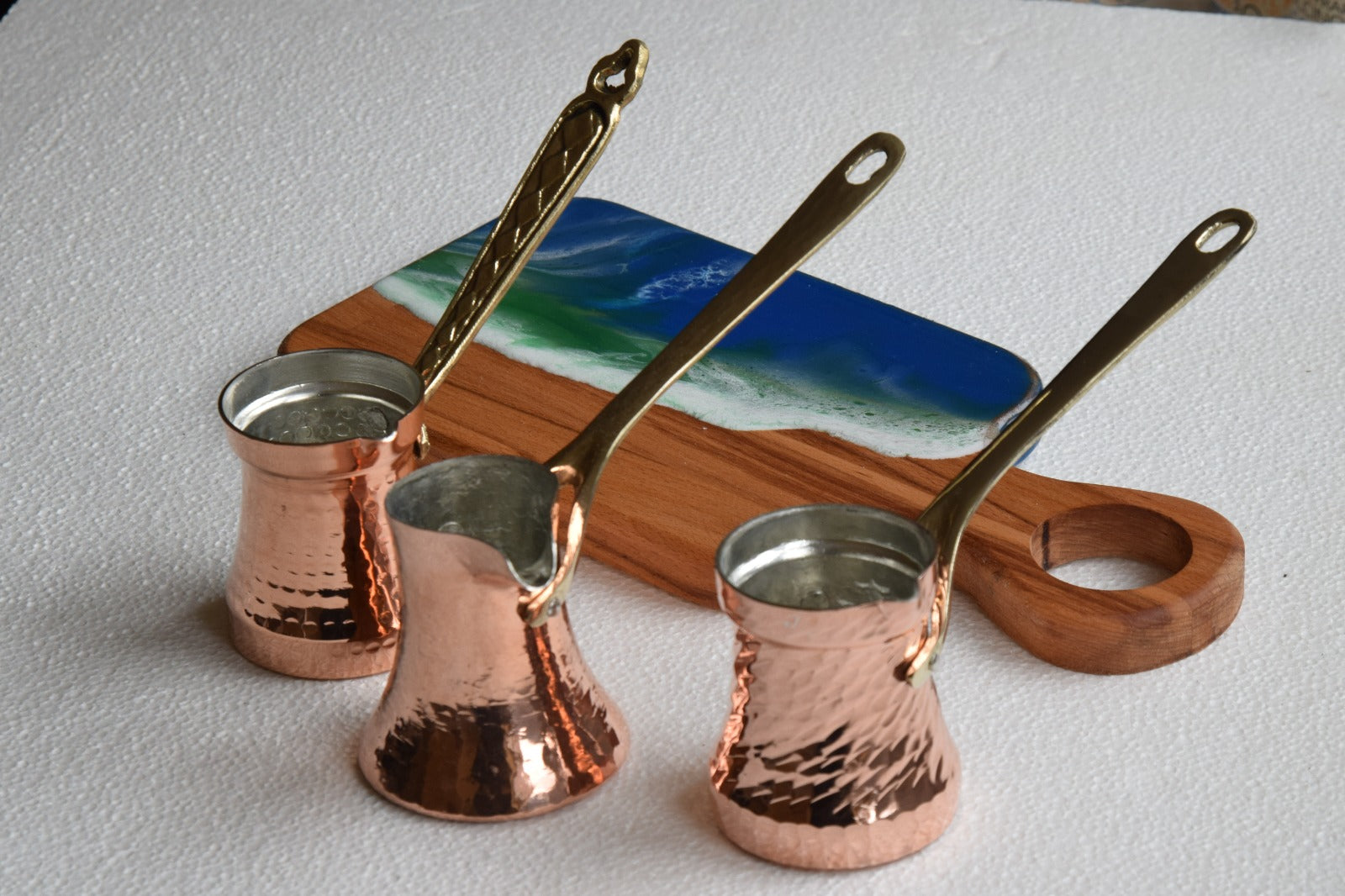 Handcrafted Copper Coffee Pot Set (3 pcs)  Tradition Meets Elegance